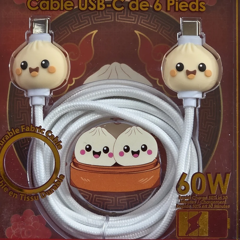Edge White USB-C Charger Cable with Cute Design